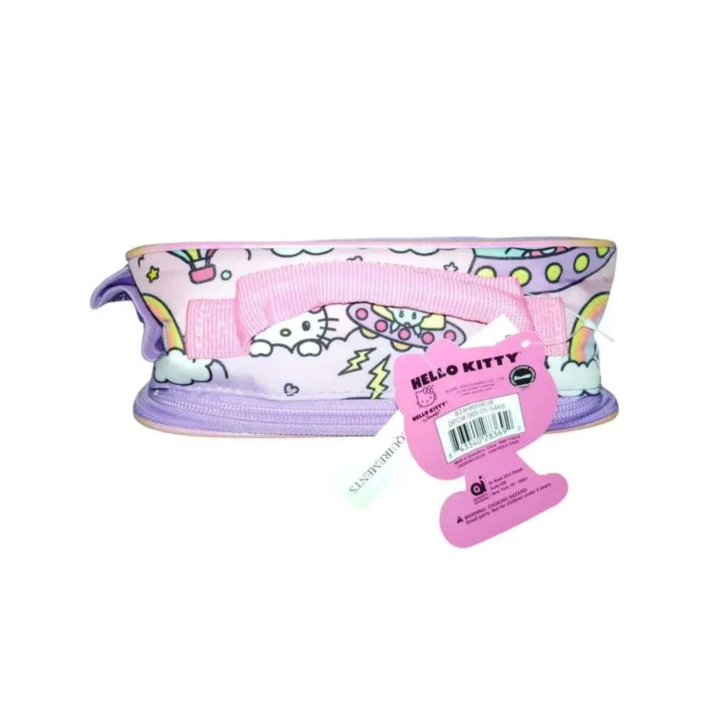 Hello Kitty Lunch Box Glitter Rainbow Pink Insulated Zip Bag 10